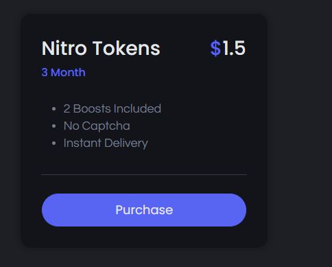 Nitro Discord tokens