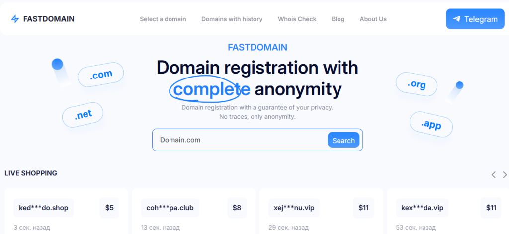 Anonymous Domain Registration